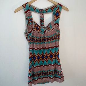 Cutout tank top patterned